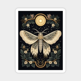 Mystical night moth among Flowers Magnet