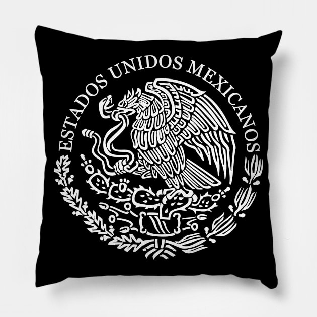 Mexican Eagle And Snake Mexico Coat Of Arms Pillow by Eyes4