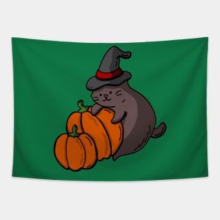 Cute Kittens - Pumpkin Field Tapestry