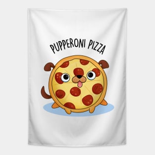 Pupperoni Pizza Cute Pepperoni Puppy Pun Tapestry