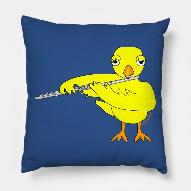 Flute Chick Pillow by Barthol Graphics