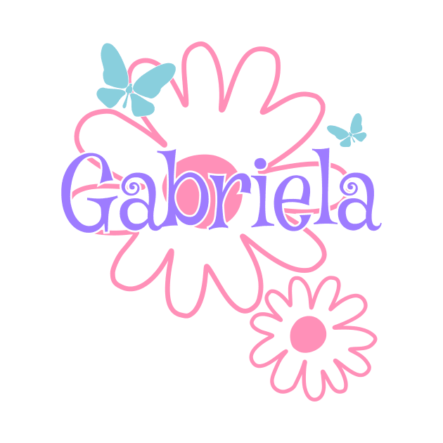 Gabriela Girls Name Daisy Butterflies by xsylx