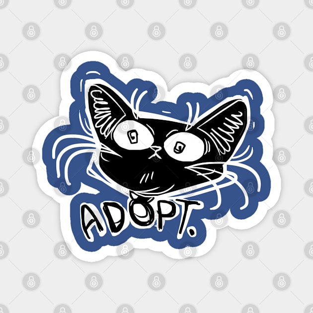 ADOPT funny black cat stare Magnet by KO-of-the-self