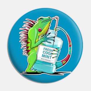 Iguana Bathroom Humor Pin