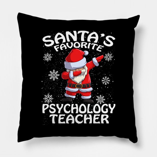 Santas Favorite Psychology Teacher Christmas Pillow by intelus