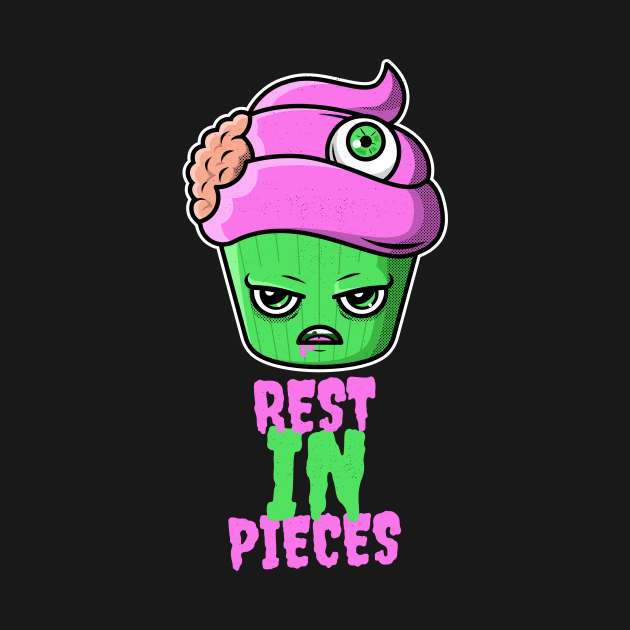 Rest In Pieces Halloween Cupcake by dearannabellelee