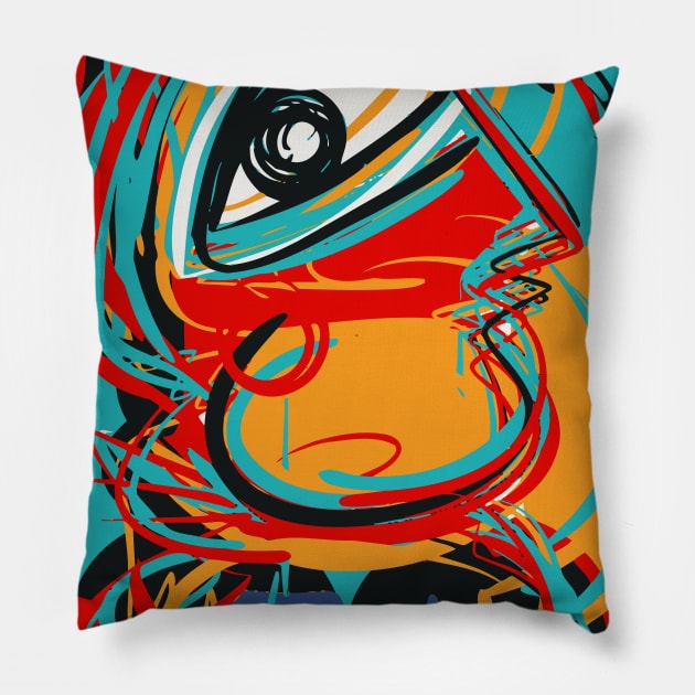 Cool Cyclope Street Art Character Pillow by signorino