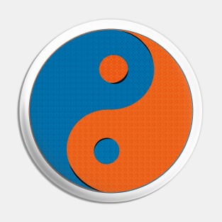 Yin Yang symbol design in orange and blue mosaic pattern Pin