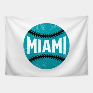Miami Retro Baseball - White Tapestry