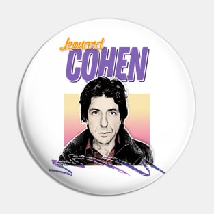 Leonard Cohen  / Aesthetic Retro Vintage Style Design Pin