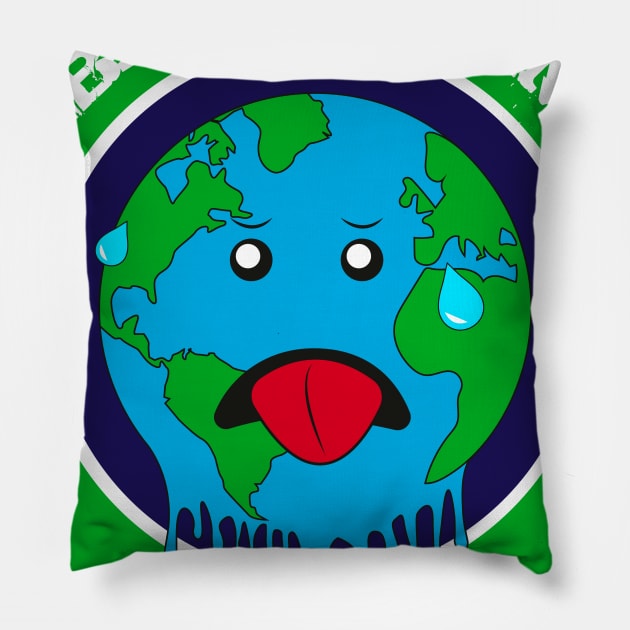 worried earth, global warming Pillow by NinoRc