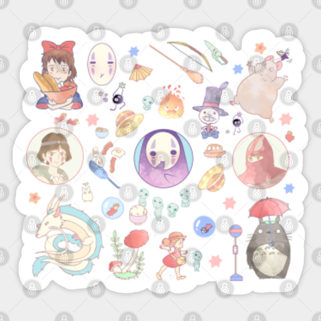 ghibli anime sticker teepublic