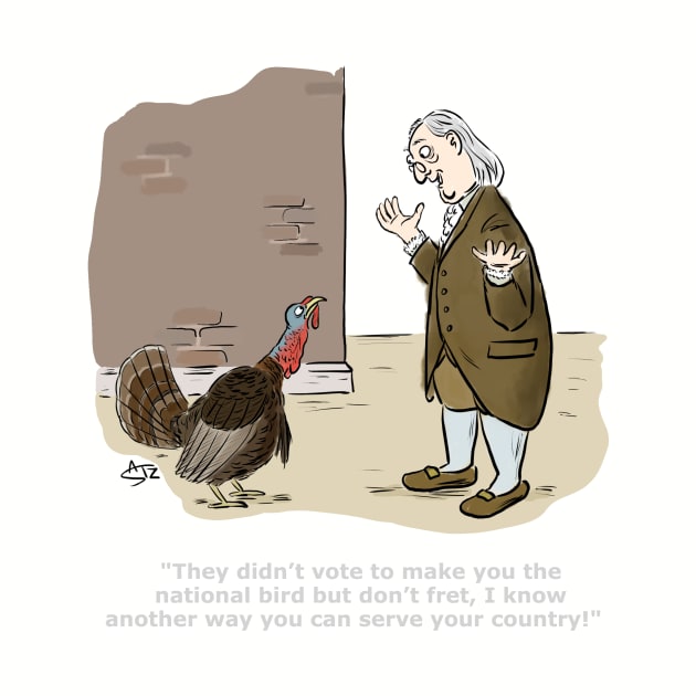 Funny Thanksgiving turkey cartoon by CrowdenSatzCartoons