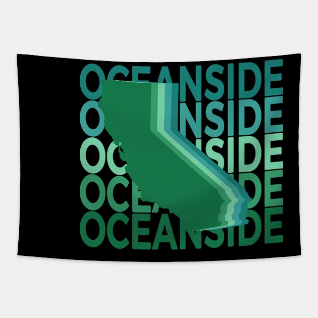 Oceanside California Green Repeat Tapestry by easytees