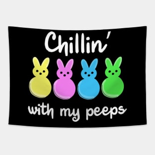 Chillin With My Peeps Easter Day Bunny Egg Ears Tapestry