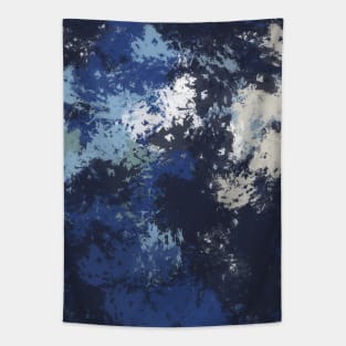 Blue abstract paint design Tapestry