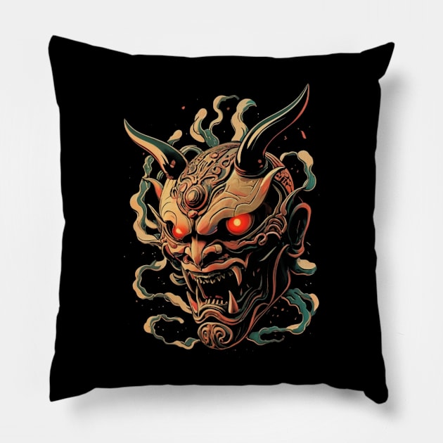 Demon oni Pillow by Ridzdesign