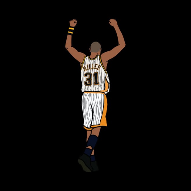 Reggie Miller Throwback Celebration Indiana Pacers NBA by IveyEricssonArt