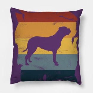 Bullmastiff Distressed Vintage Retro Silhouette Pillow