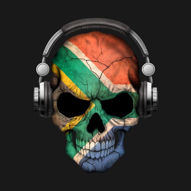 Dark Skull Deejay with South African Flag by jeffbartels