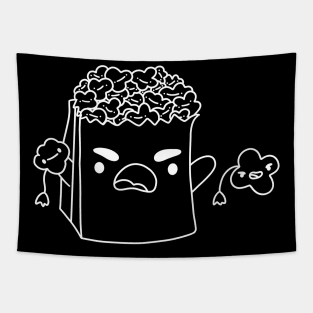 Angry Popcorn Bag In White Tapestry