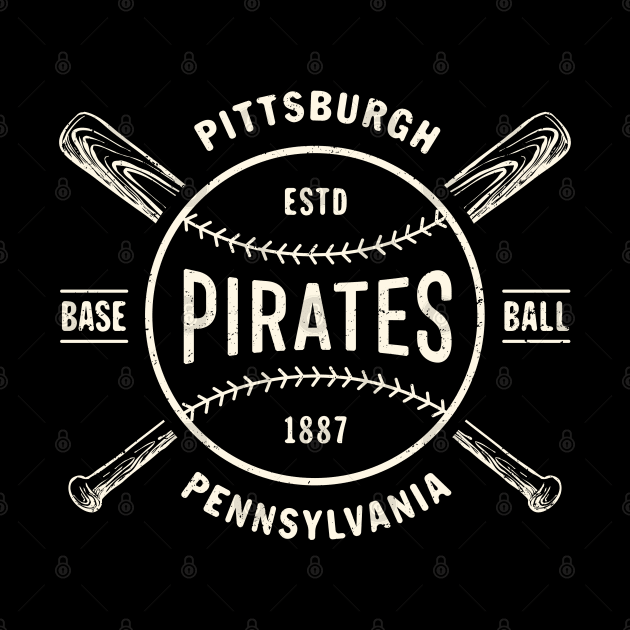 Pittsburgh Pirates Bats & Ball by Buck Tee Originals by Buck Tee