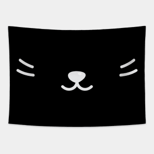 Cute Cat Face Mask - Mouth Mask cat expression kawaii Animal Happy cute (Black) Tapestry