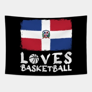 Dominican Republic Loves Basketball Tapestry