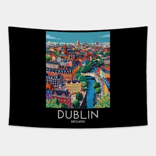 A Pop Art Travel Print of Dublin - Ireland Tapestry