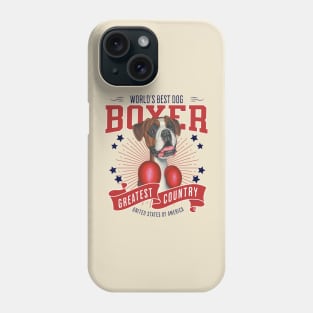 Boxing Boxer Dog USA Phone Case