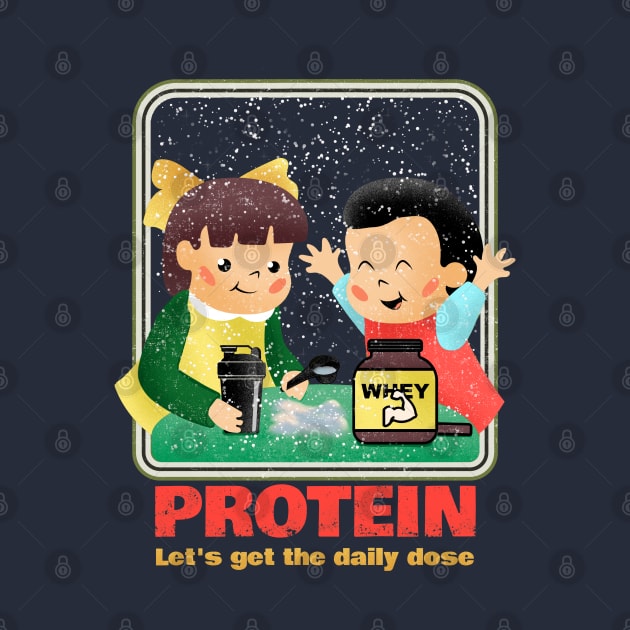 Protein - funny vintage poster parody by SashaShuba