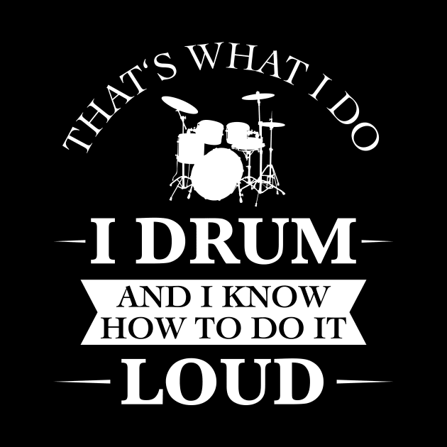 I play drums loud funny drummer gift by JeZeDe