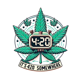 It's 420 Somewhere Tshirt for Weed Smokers Weed Funny Cannabis 420 Stoner Gift T-Shirt T-Shirt