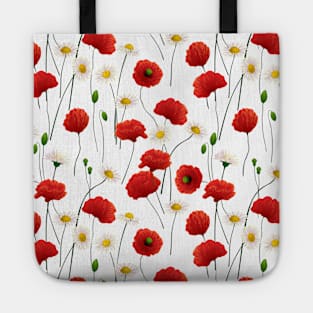 Poppies and daisies Tote