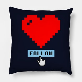 8 bit Pixel Valentine Cute Heart Social Media Love Lessons Pillow