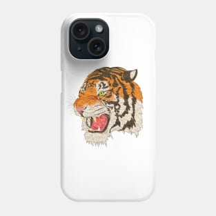 Big Paper Tiger Japanese Drawing Cool White Phone Case