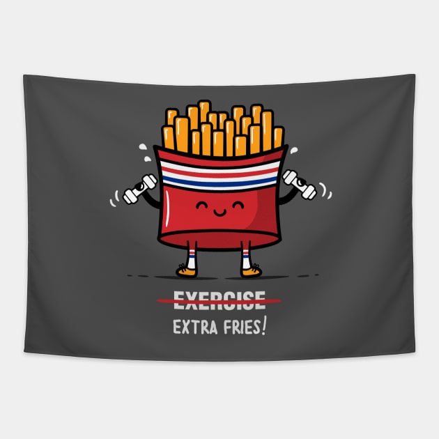 Exercise Extra Fries Tapestry by fishbiscuit