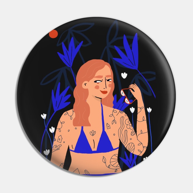 Summer and beach - Girl with tattoos in bikini Pin by London Colin