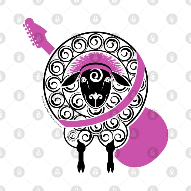 Pink guitar sheep by vjvgraphiks