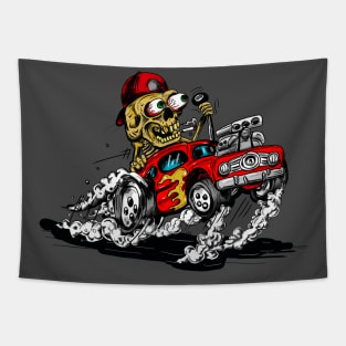 Coffin Dodger Hot Rod Racer Tapestry