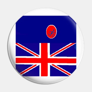 Sporty UK Design on White Background Pin