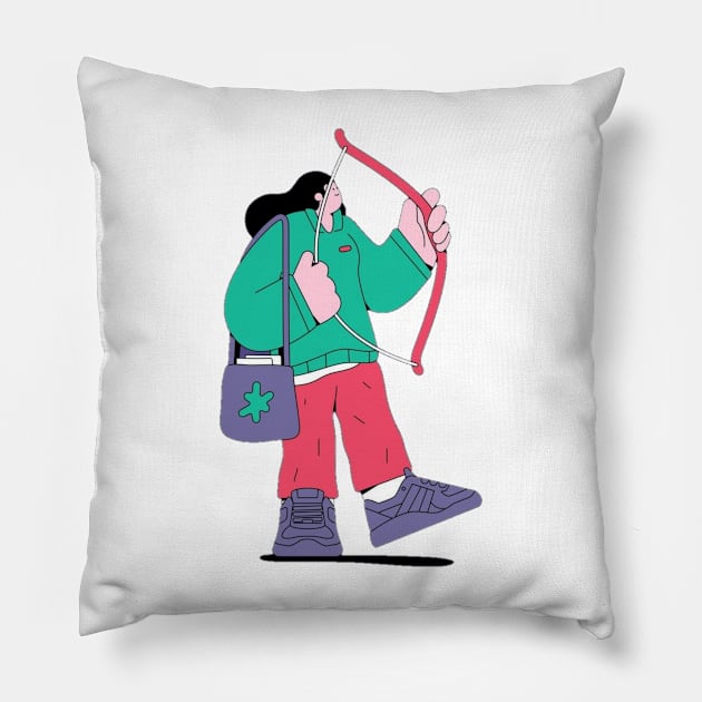 Lady archery Pillow by antekrepcom