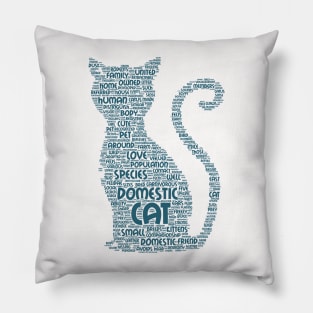 Cat Kitten Silhouette Shape Text Word Cloud Pillow