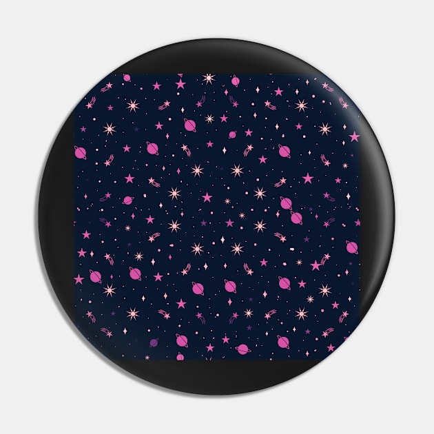 Pink Starry Night Pin by Melisaura