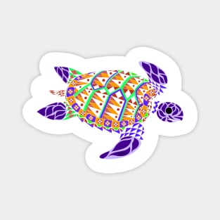 colorful and fun turtle tortoise ecopop art Magnet