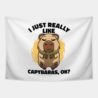 I Just Really Like Capybaras Lover Rodent Zoo Cute Capybara Tapestry