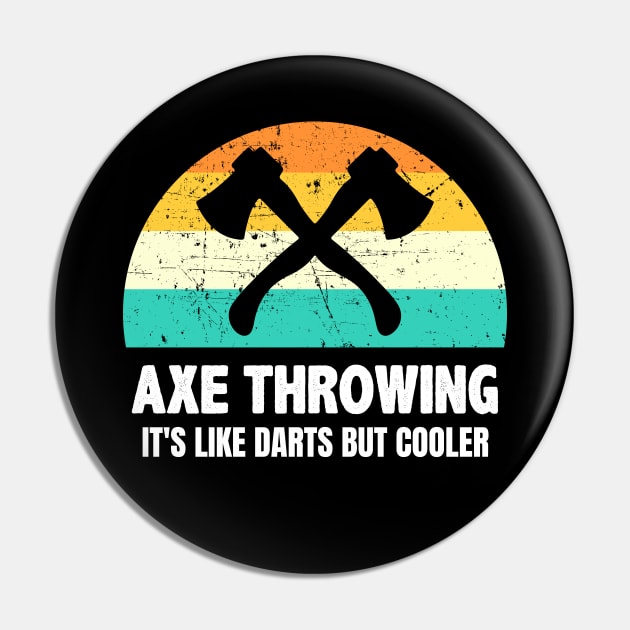 Retro Vintage Axe Throwing Pin by monkeyflip