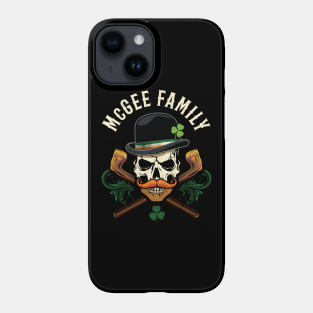 Mcgee Family Phone Case - McGee Family Irish Skull with Shillelagh and Shamrock by Celtic Folk