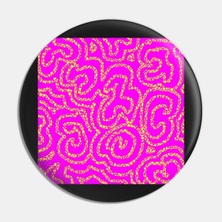 Textured Yellow Doodle on Bright Pink Abstract Pin