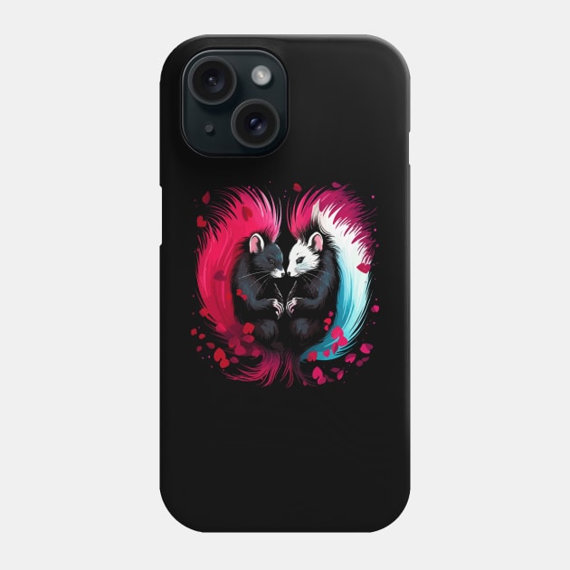 Skunk Couple Valentine Phone Case by JH Mart